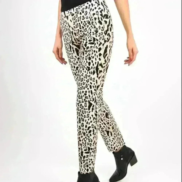 atm Leopard Print Ankle Crop Slim Pants Size 2 - Picture 3 of 14